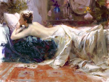 Impressionism Painting - Mystic Dreams lady painter Pino Daeni beautiful woman lady